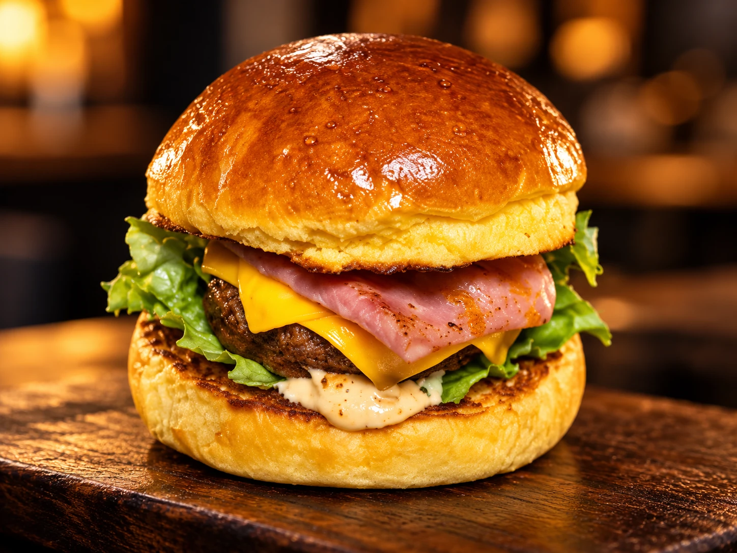 Hambúrguer do Prado's Burguer no pão brioche